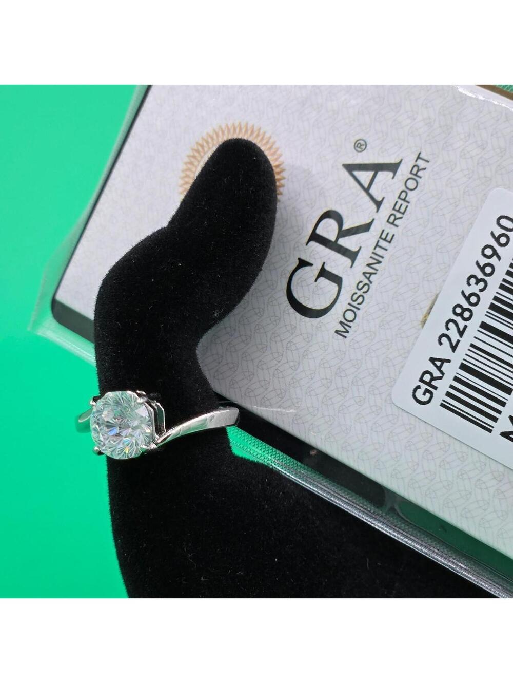 GRA Moissanite Engagement Ring